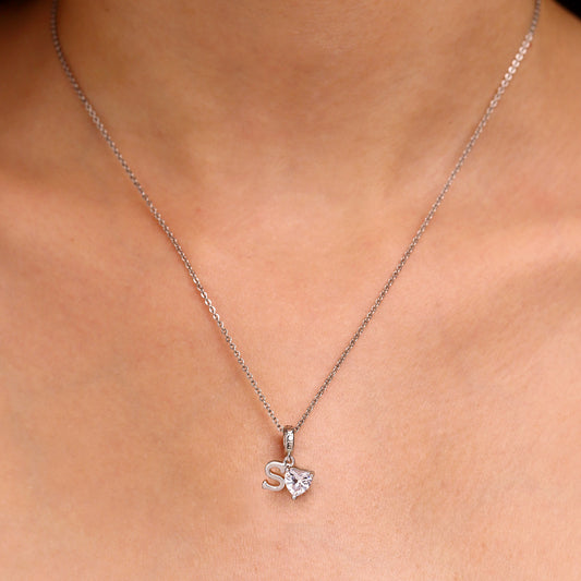Gnoce Customized Initial Birthstone Charm Platinum-plated Silver Blend_2