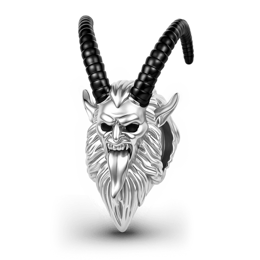 Gnoce Krampus Christmas Demon Through‑hole Bead Charm Platinum‑plated Silver Blend_1