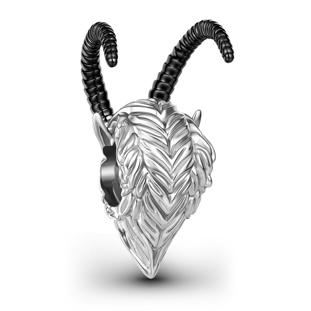 Gnoce Krampus Christmas Demon Through‑hole Bead Charm Platinum‑plated Silver Blend_5