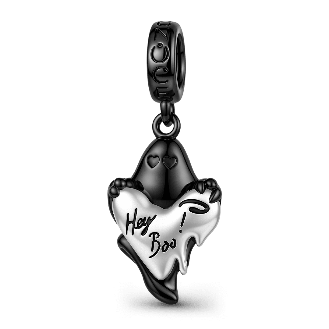 Gnoce Halloween Ghost Dangle Charm Platinum‑plated Silver Blend_1