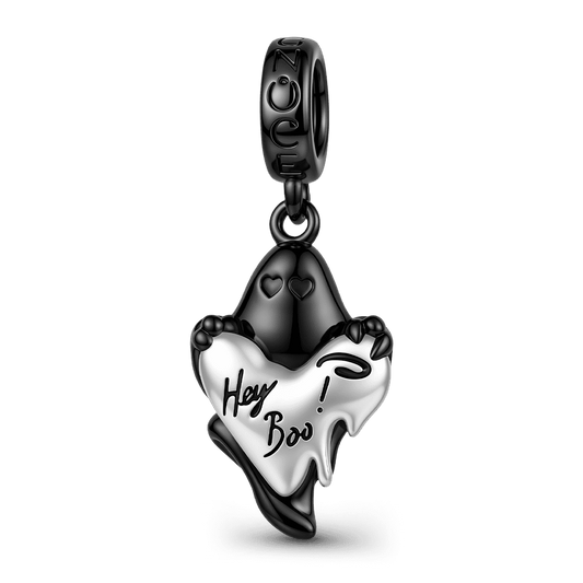Gnoce Halloween Ghost Dangle Charm Platinum‑plated Silver Blend_1