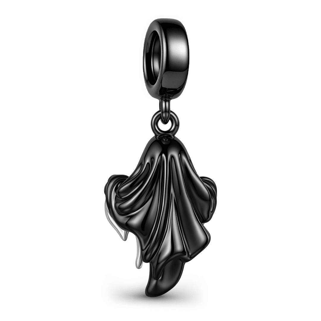 Gnoce Halloween Ghost Dangle Charm Platinum‑plated Silver Blend_5