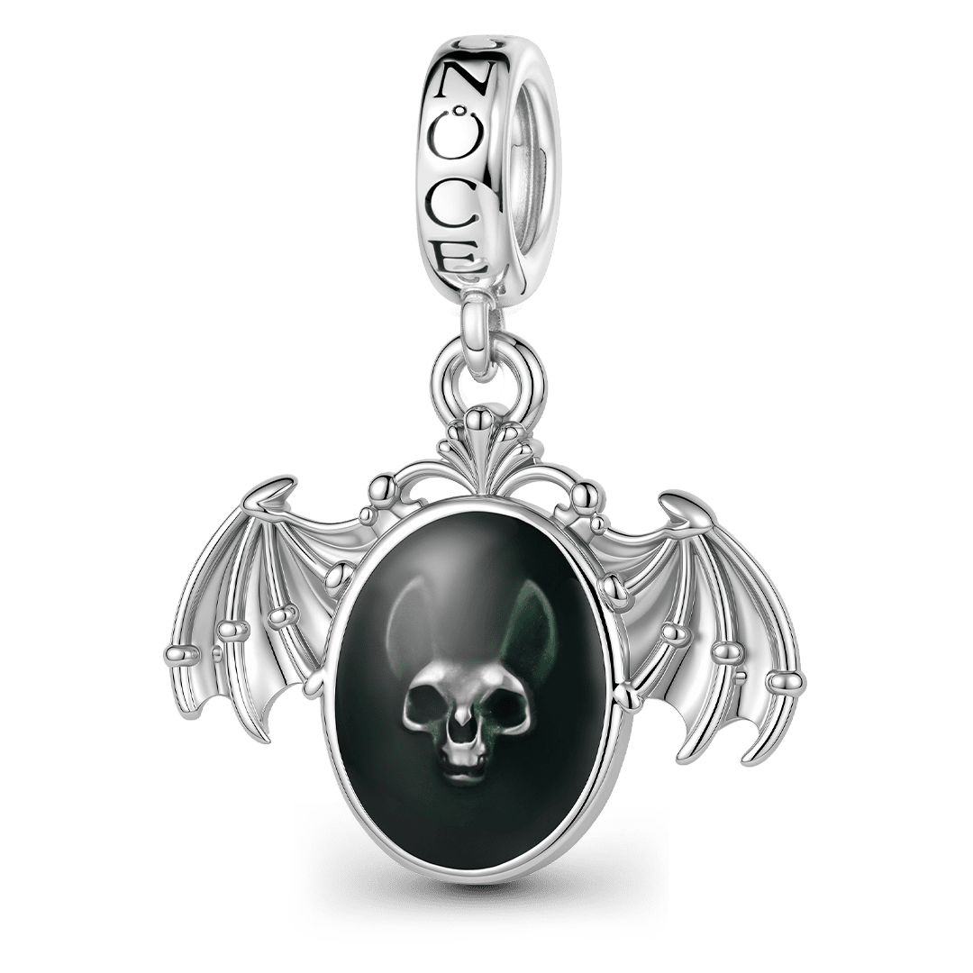 Gnoce Halloween Thermochromic Bat Skull Dangle Charm Platinum‑plated Silver Blend_2