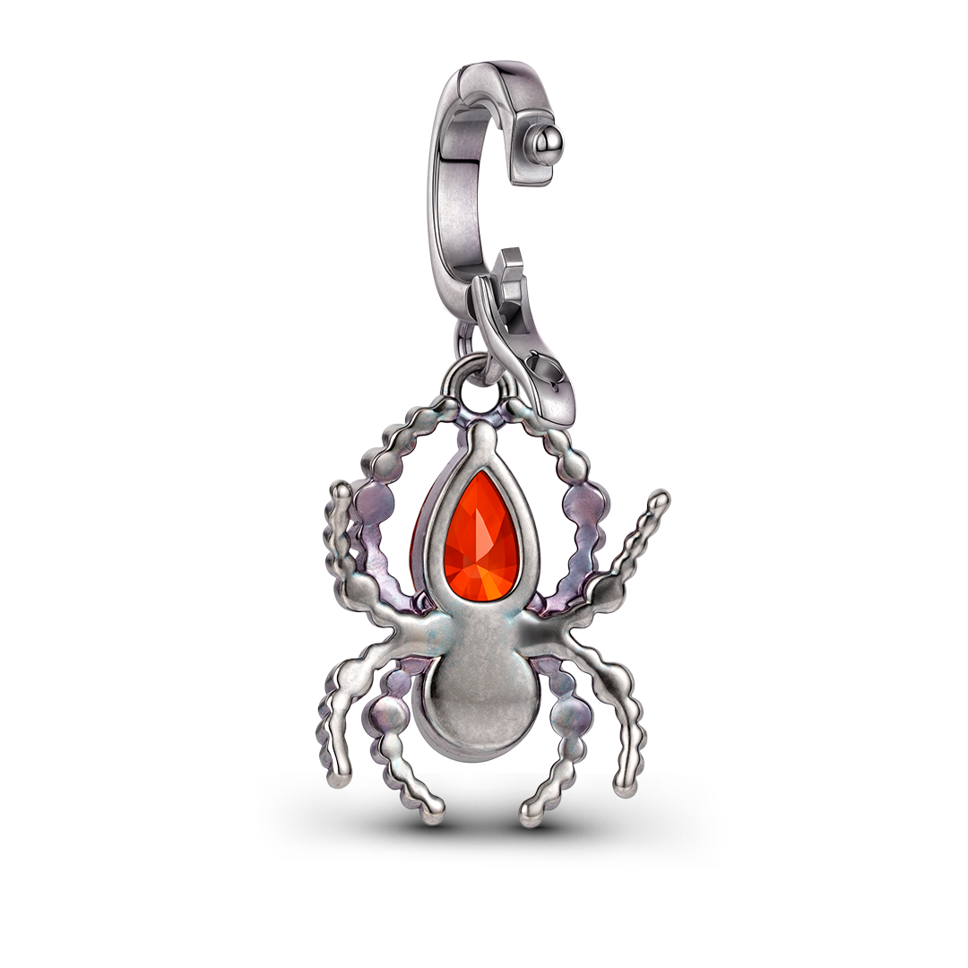 Gnoce Glow‑in‑the‑dark Spider Birthstone Dangle Charm Platinum‑plated Silver Blend_6