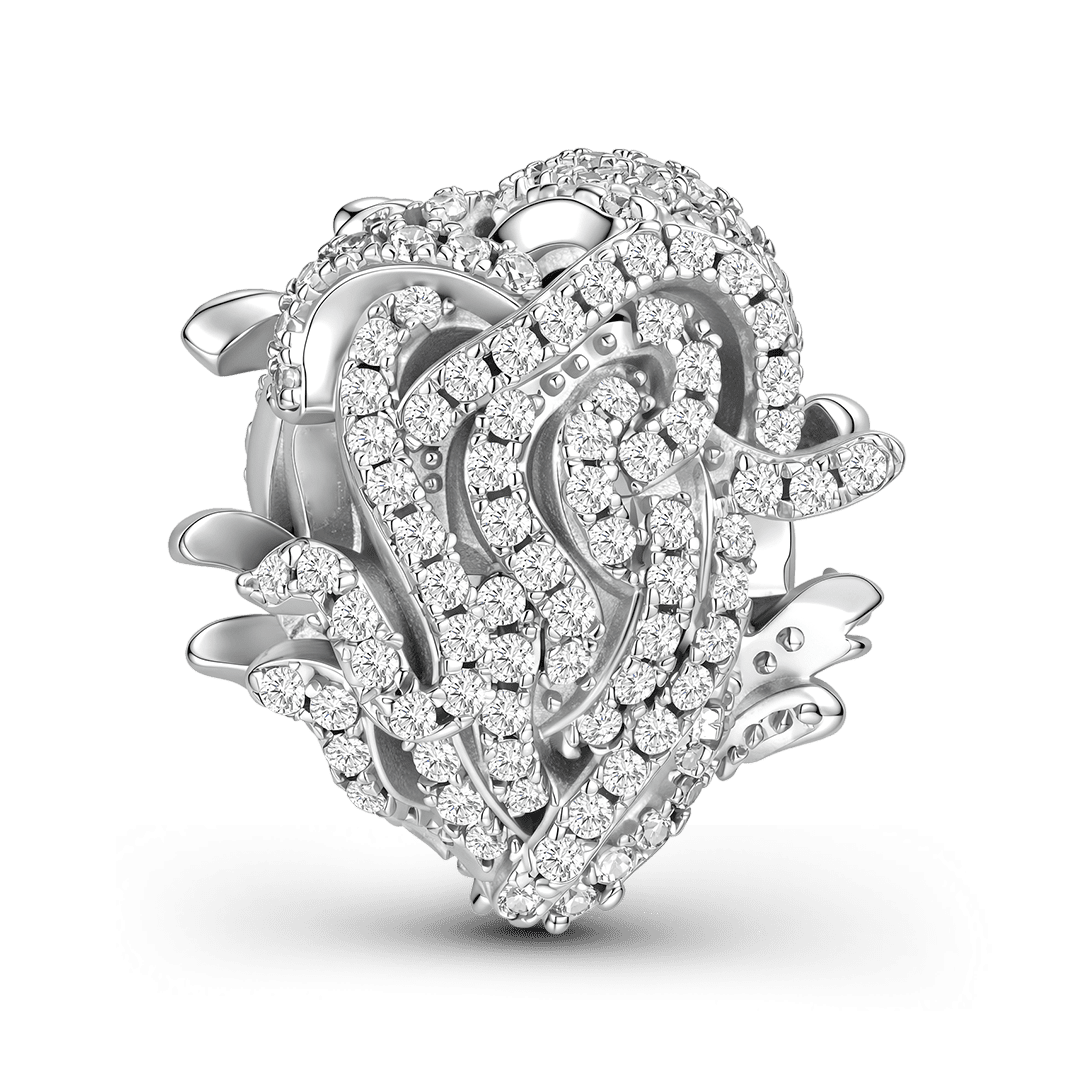 Gnoce Paved Crystal Medusa Stopper Charm Charm Platinum‑plated Silver Blend_5