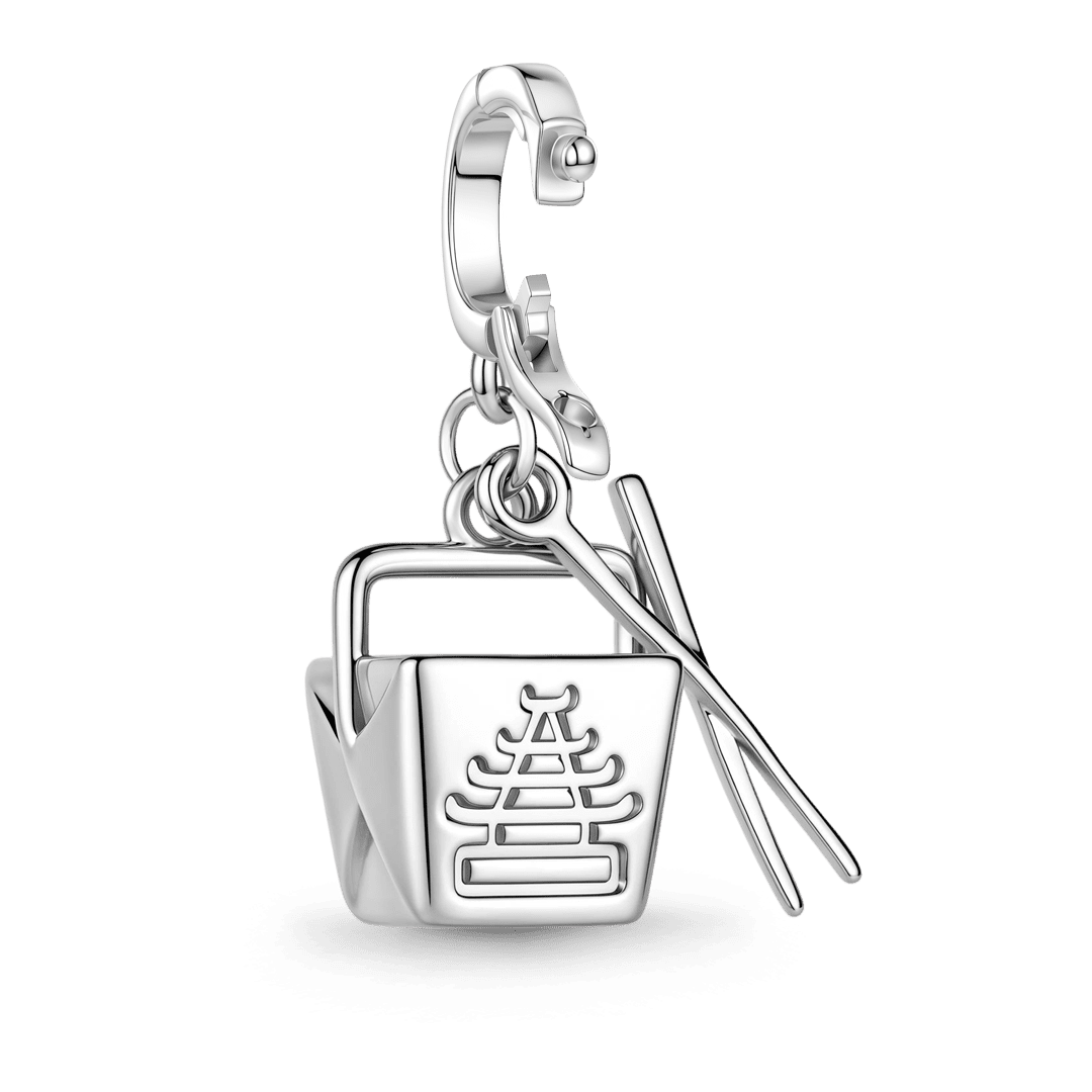 Gnoce Birthstone Custom Takeout Box Clasp Dangle Charm Platinum‑plated Silver Blend_5