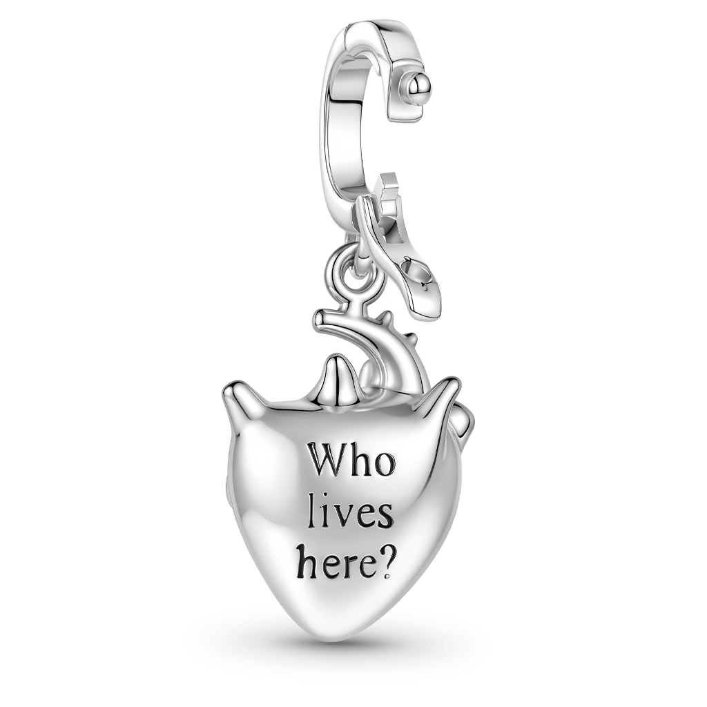 Gnoce Engravable Human Heart Locket Clasp Dangle Charm Platinum‑plated Silver Blend_8