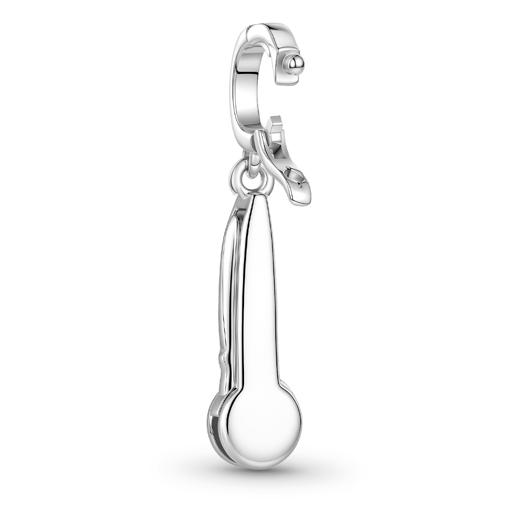 Gnoce Openable Key Engravable Clasp Dangle Charm Platinum‑plated Silver Blend_8