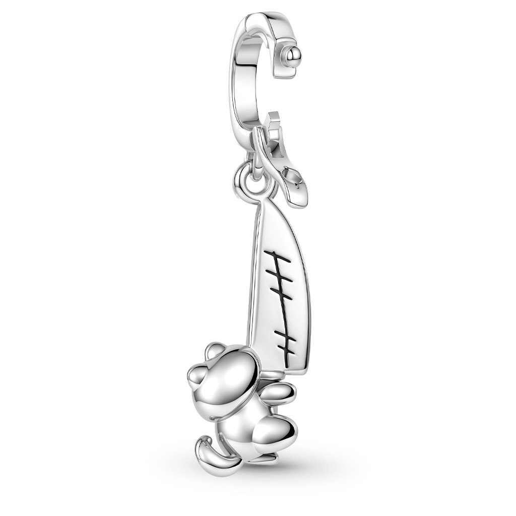 Gnoce Engraved Cat Clasp Dangle Charm Platinum‑plated Silver Blend_7
