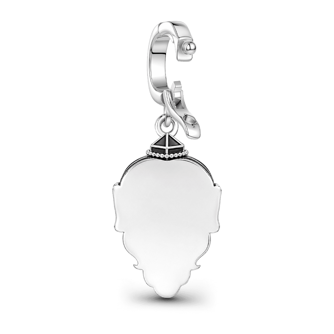 Gnoce Glow‑in‑the‑Dark Halloween Japanese Tengu Mask Clasp Dangle Charm Platinum‑plated Silver Blend_7