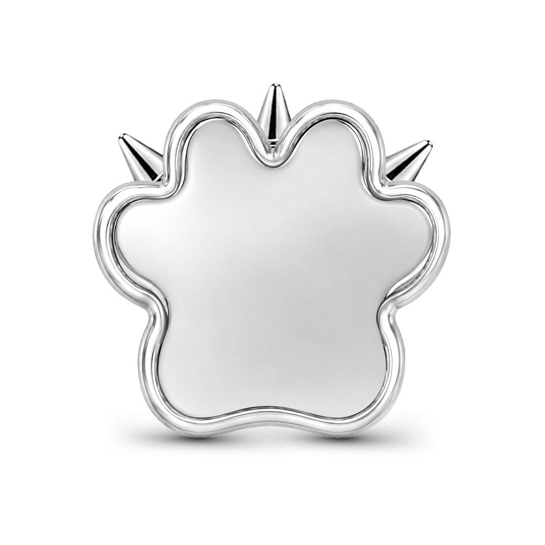 Gnoce Punk Leopard Print Paw Photo Personalized Bead Charm Platinum‑plated Silver Blend_7
