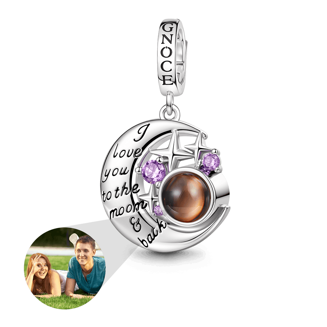 Gnoce Projection Moon & Star Photo Charm Platinum-plated Silver Blend_1