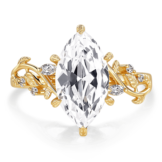 Gnoce Organic Vine Marquise-Cut Moissanite Engagement Ring_1