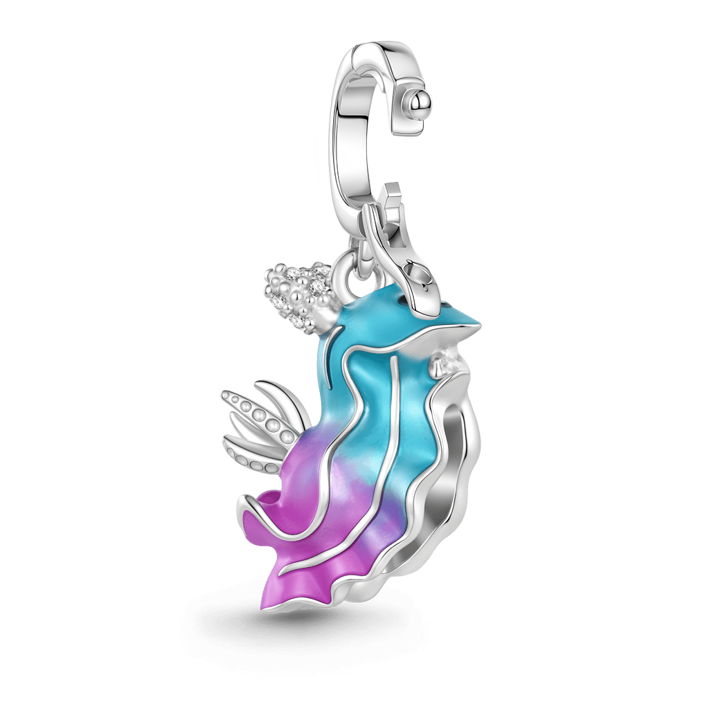 Gnoce Sea Slug Dangle Charm Platinum-plated Silver Blend_5