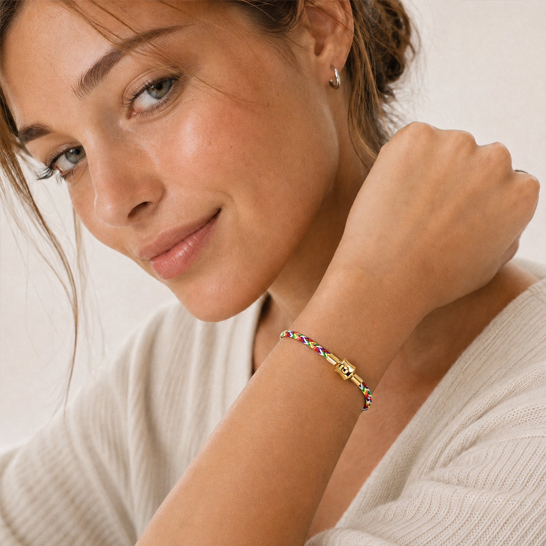 Gnoce Multicolor Round Snap‑Lock Basic Bracelet_3