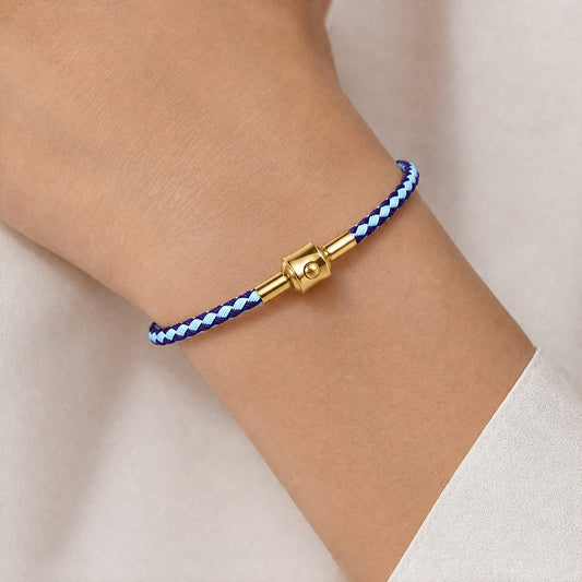 Gnoce Light‑Blue Dark‑Purple Two‑Tone Round Snap‑Lock Basic Bracelet_2