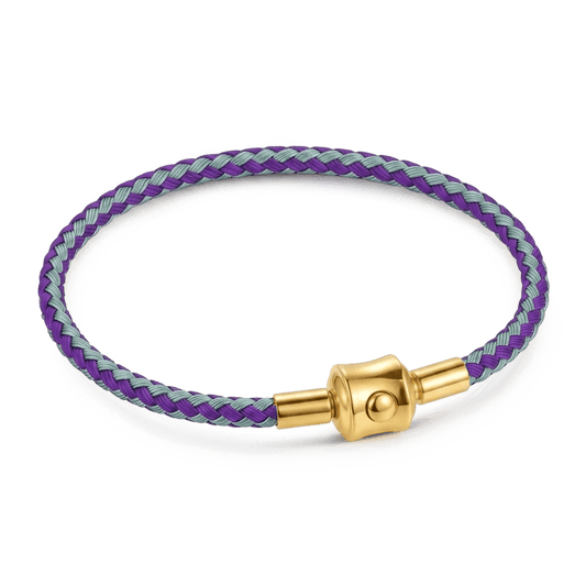 Gnoce Dark‑Purple Blue Two‑Tone Round Snap‑Lock Basic Bracelet_1