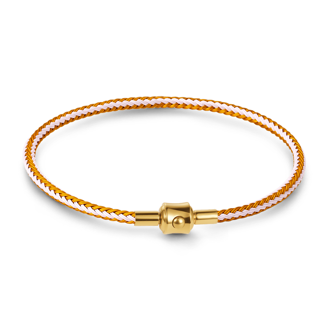 Gnoce Pink‑Gold Two‑Tone Round Snap‑Lock Basic Bracelet_1