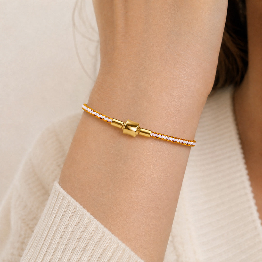 Gnoce Pink‑Gold Two‑Tone Round Snap‑Lock Basic Bracelet_2