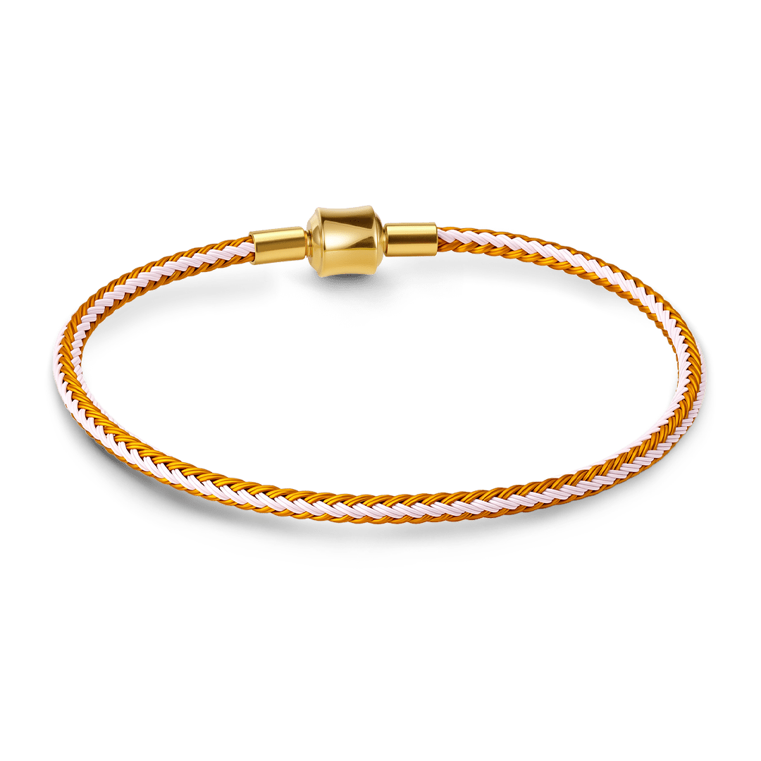 Gnoce Pink‑Gold Two‑Tone Round Snap‑Lock Basic Bracelet_4