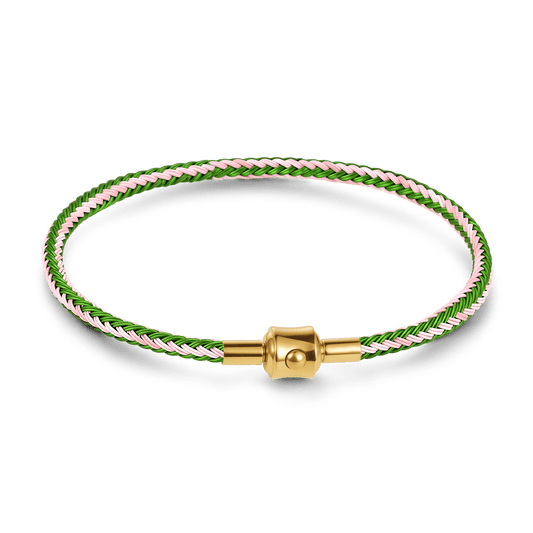 Gnoce Pink‑Green Two‑Tone Round Snap‑Lock Basic Bracelet_1