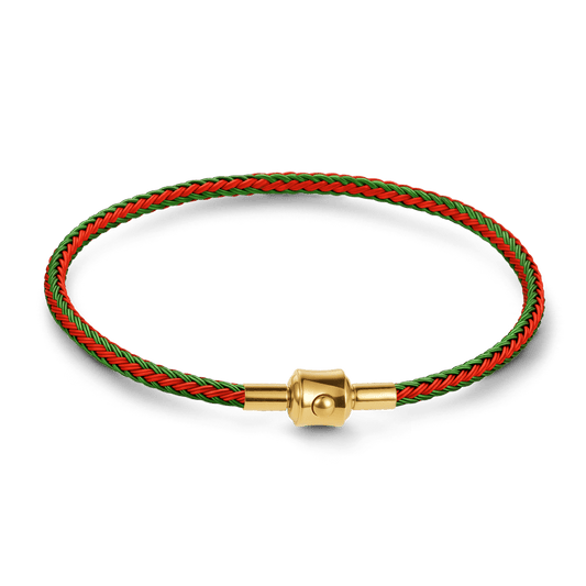 Gnoce Red‑Green Two‑Tone Round Snap‑Lock Basic Bracelet_1