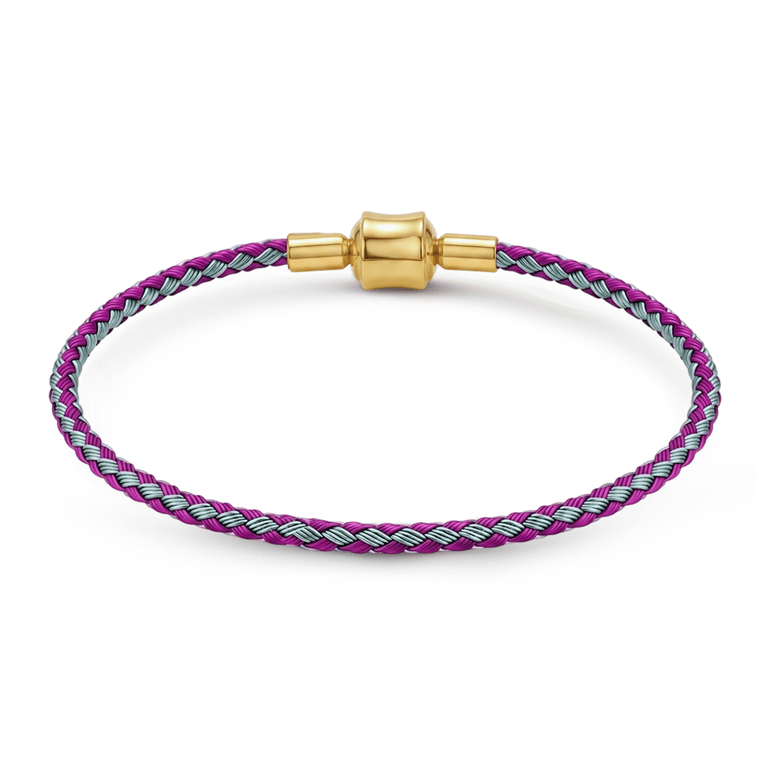 Gnoce Light‑Purple‑Blue Two‑Tone Round Snap‑Lock Basic Bracelet_4