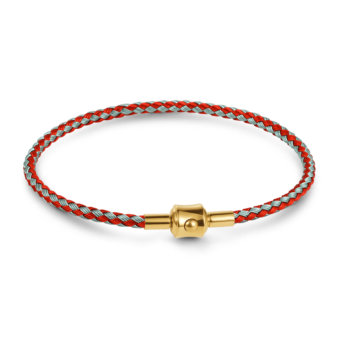 Gnoce Red‑Blue Two‑Tone Round Snap‑Lock Basic Bracelet_1