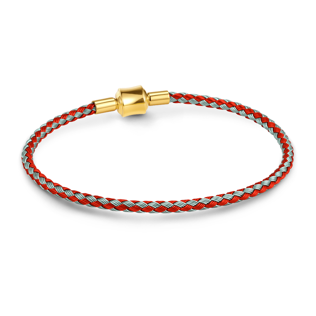 Gnoce Red‑Blue Two‑Tone Round Snap‑Lock Basic Bracelet_4