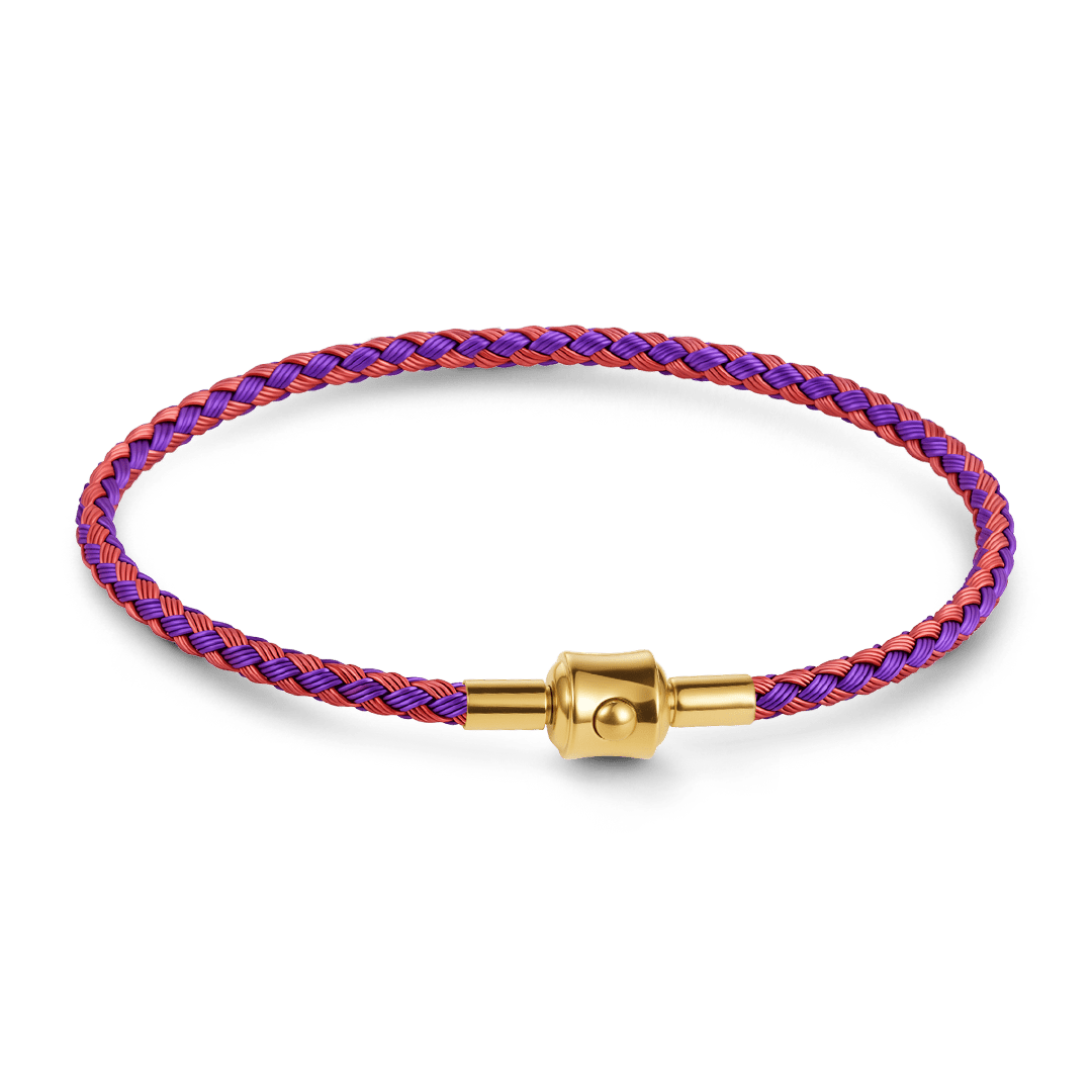 Gnoce Dual‑Purple Two‑Tone Round Snap‑Lock Basic Bracelet_1