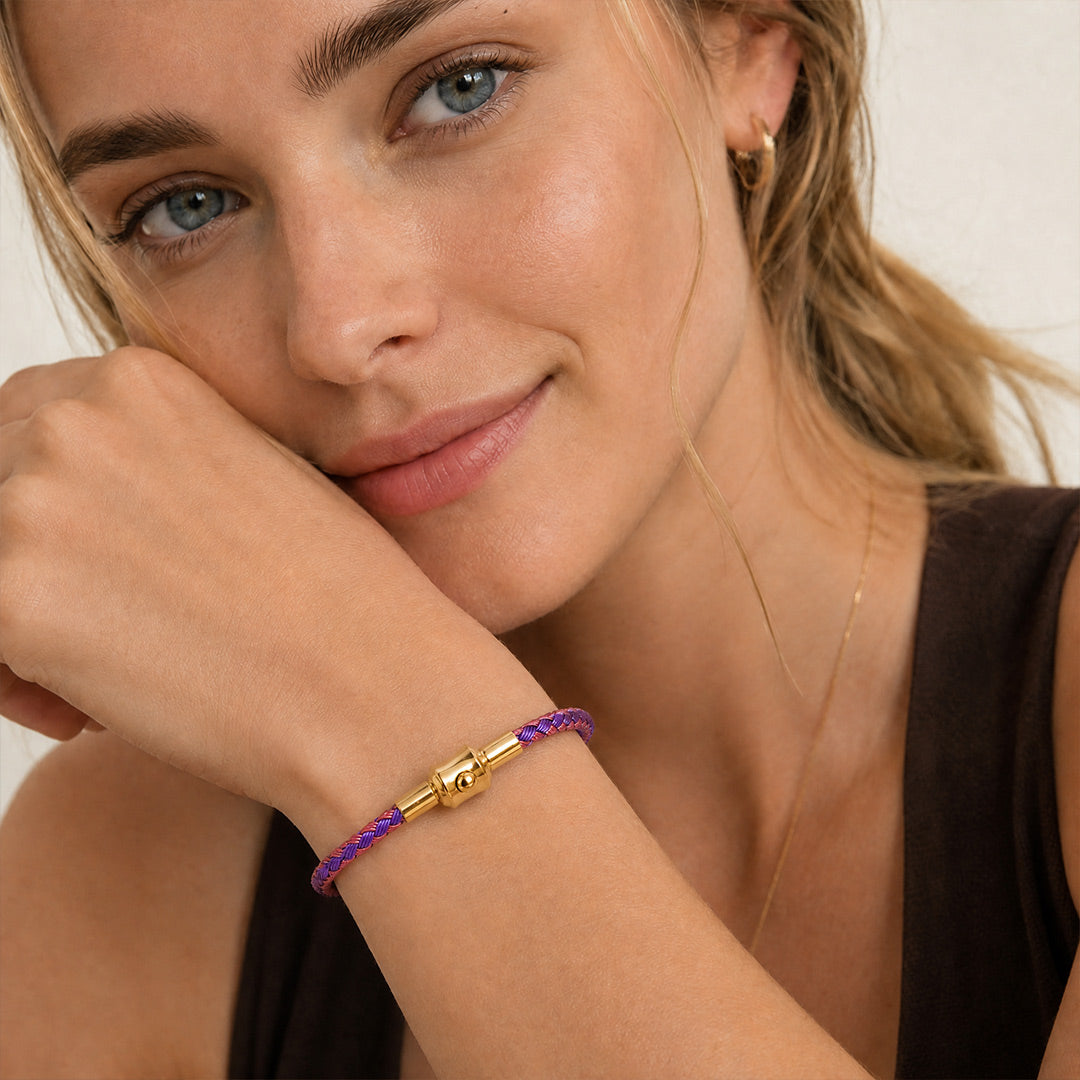 Gnoce Dual‑Purple Two‑Tone Round Snap‑Lock Basic Bracelet_3
