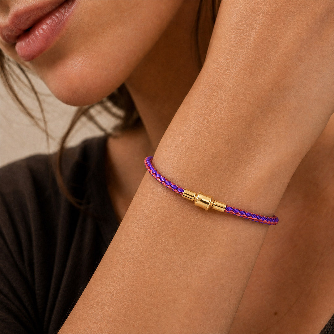 Gnoce Dual‑Purple Two‑Tone Round Snap‑Lock Basic Bracelet_2