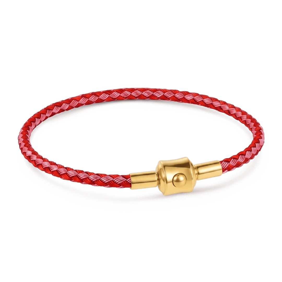 Gnoce Purple‑Red Two‑Tone Round Snap‑Lock Basic Bracelet_1