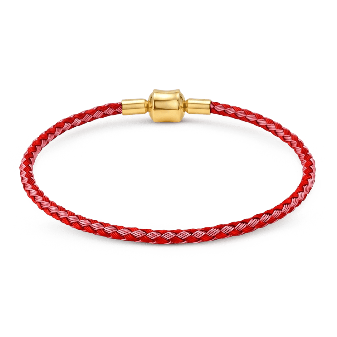 Gnoce Purple‑Red Two‑Tone Round Snap‑Lock Basic Bracelet_4