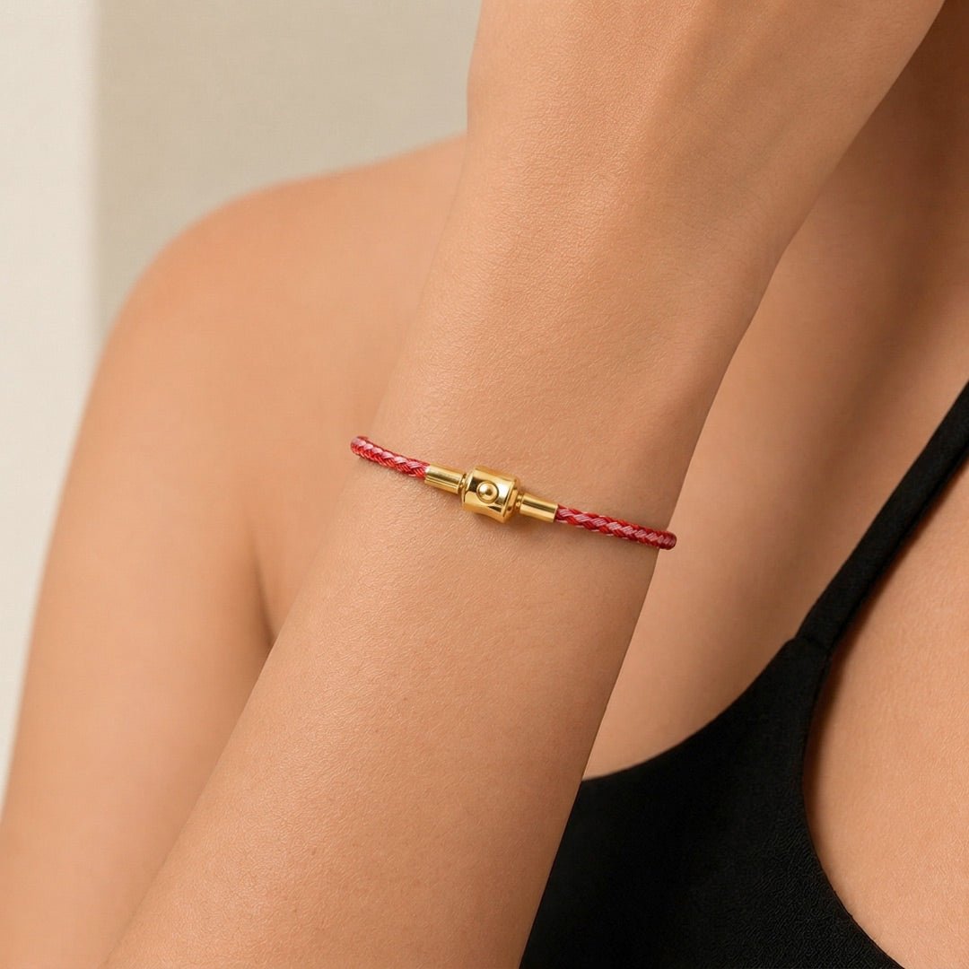 Gnoce Purple‑Red Two‑Tone Round Snap‑Lock Basic Bracelet_2