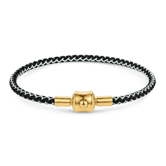 Gnoce Black‑Light‑Blue Two‑Tone Round Snap‑Lock Basic Bracelet_1