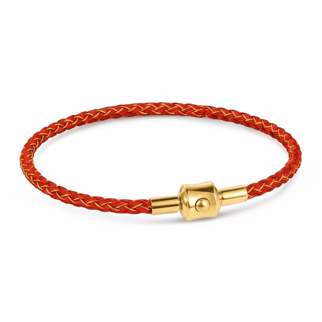 Gnoce Red‑Gold Two‑Tone Round Snap‑Lock Basic Bracelet_1