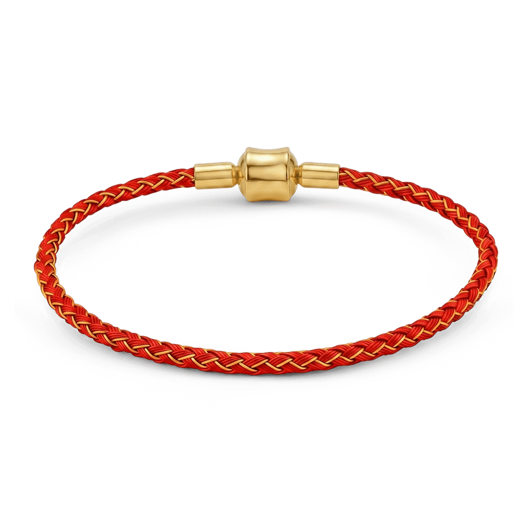 Gnoce Red‑Gold Two‑Tone Round Snap‑Lock Basic Bracelet_4