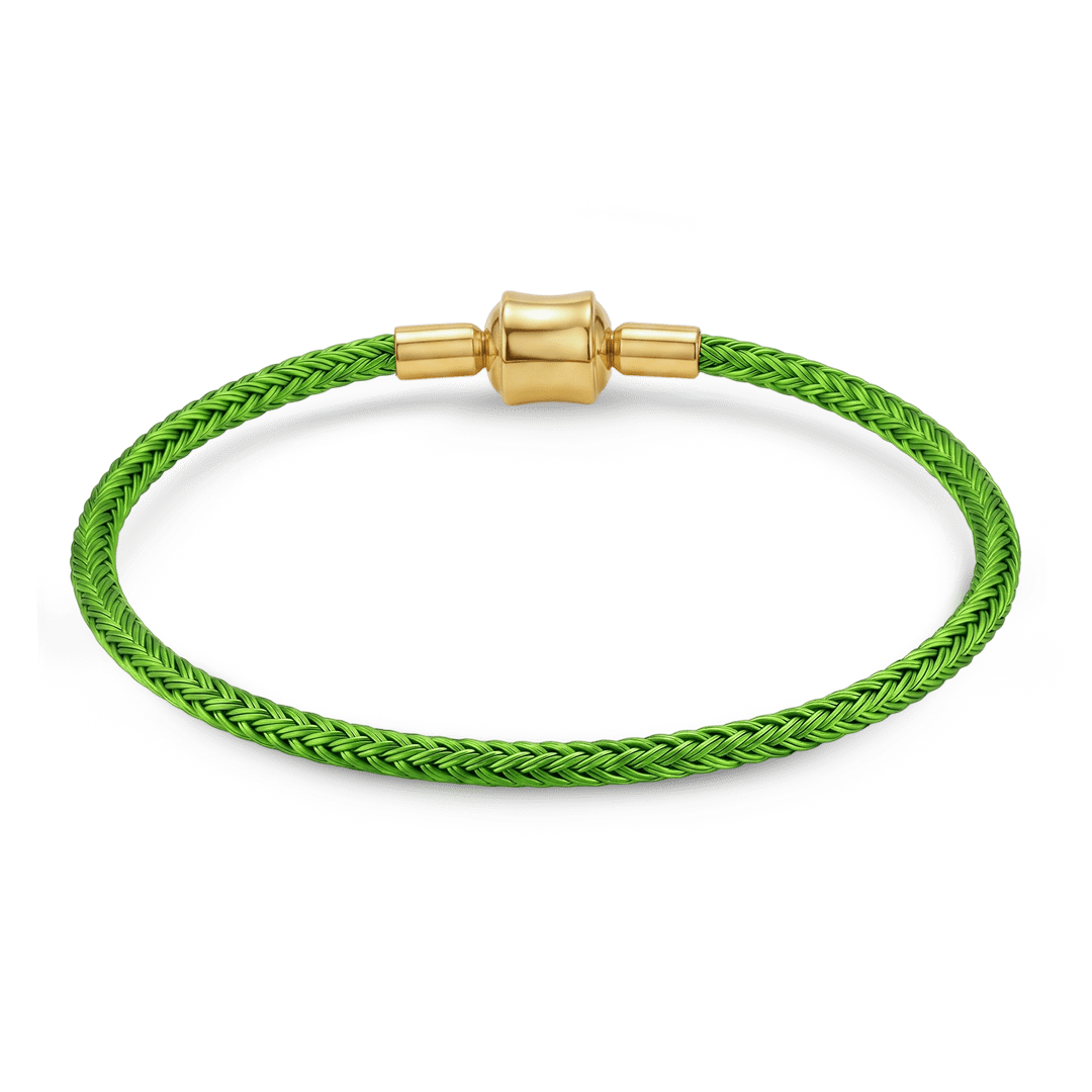 Gnoce Bright‑Green Round Snap‑Lock Basic Bracelet_4