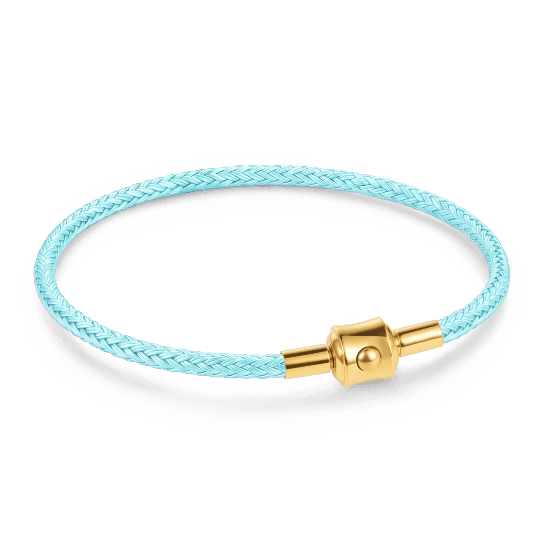 Gnoce Sky‑Blue Round Snap‑Lock Basic Bracelet_1