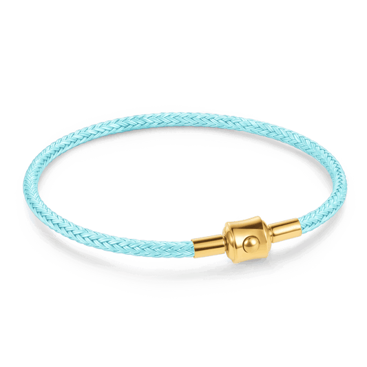 Gnoce Sky‑Blue Round Snap‑Lock Basic Bracelet_1