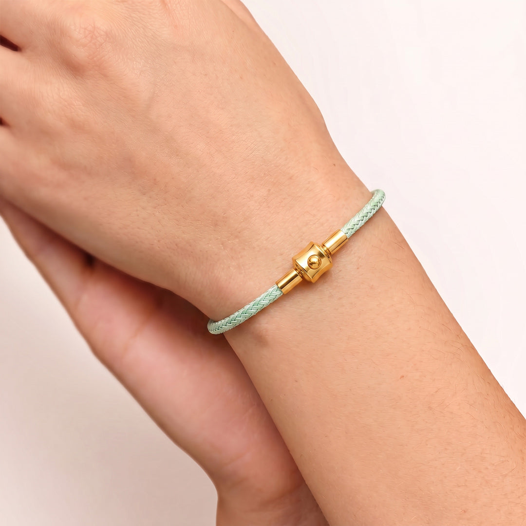Gnoce Mint‑Green Round Snap‑Lock Basic Bracelet_2