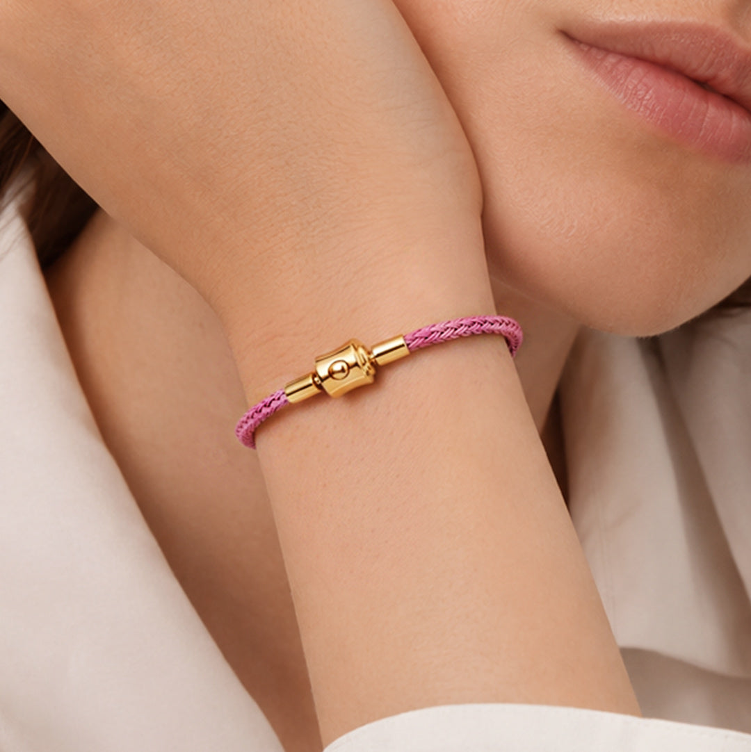 Gnoce Dusty‑Pink Round Snap‑Lock Basic Bracelet_2
