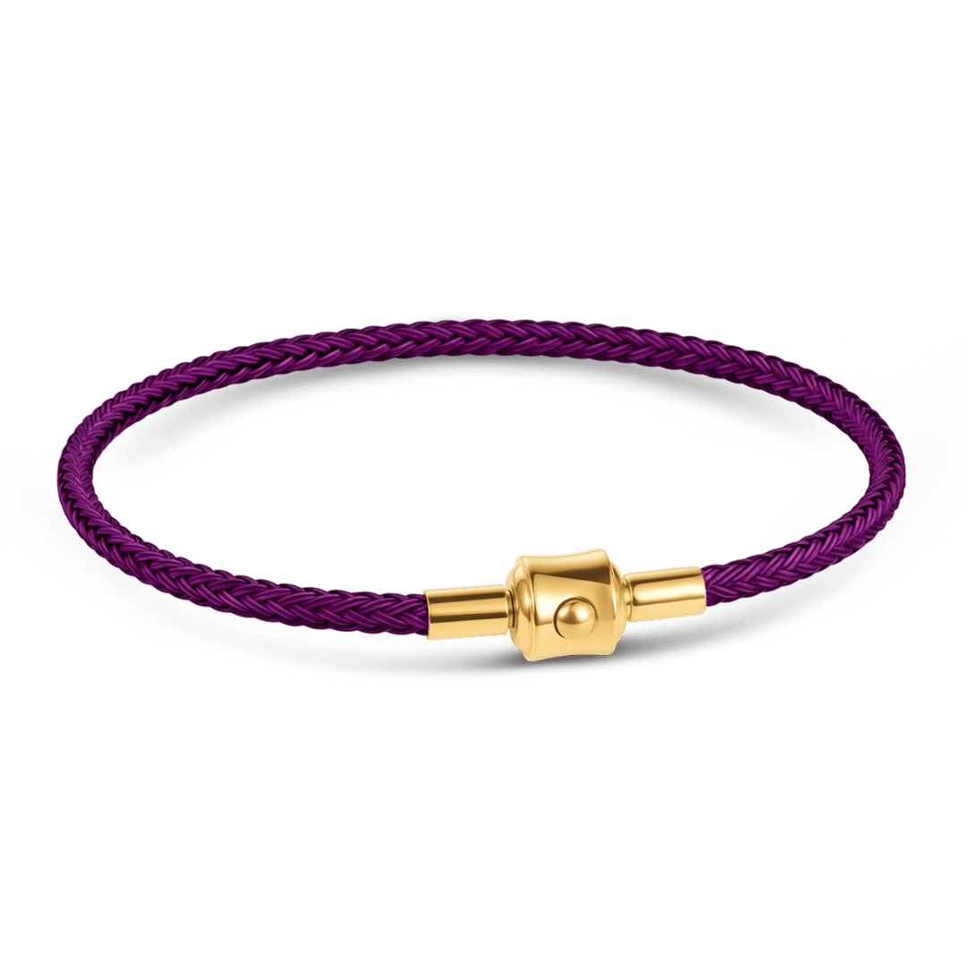 Gnoce Deep‑Purple Round Snap‑Lock Basic Bracelet_1