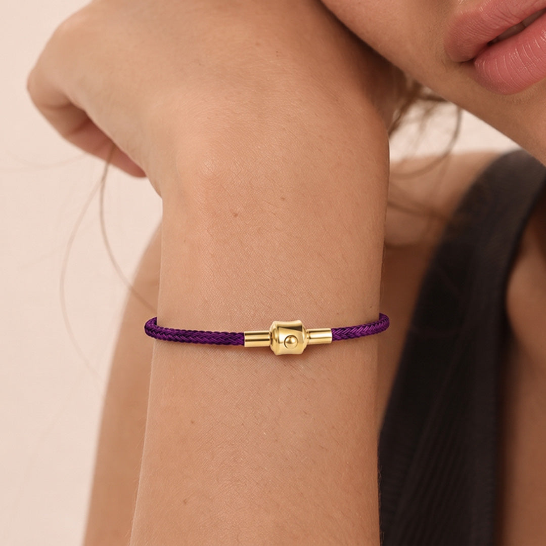 Gnoce Deep‑Purple Round Snap‑Lock Basic Bracelet_2