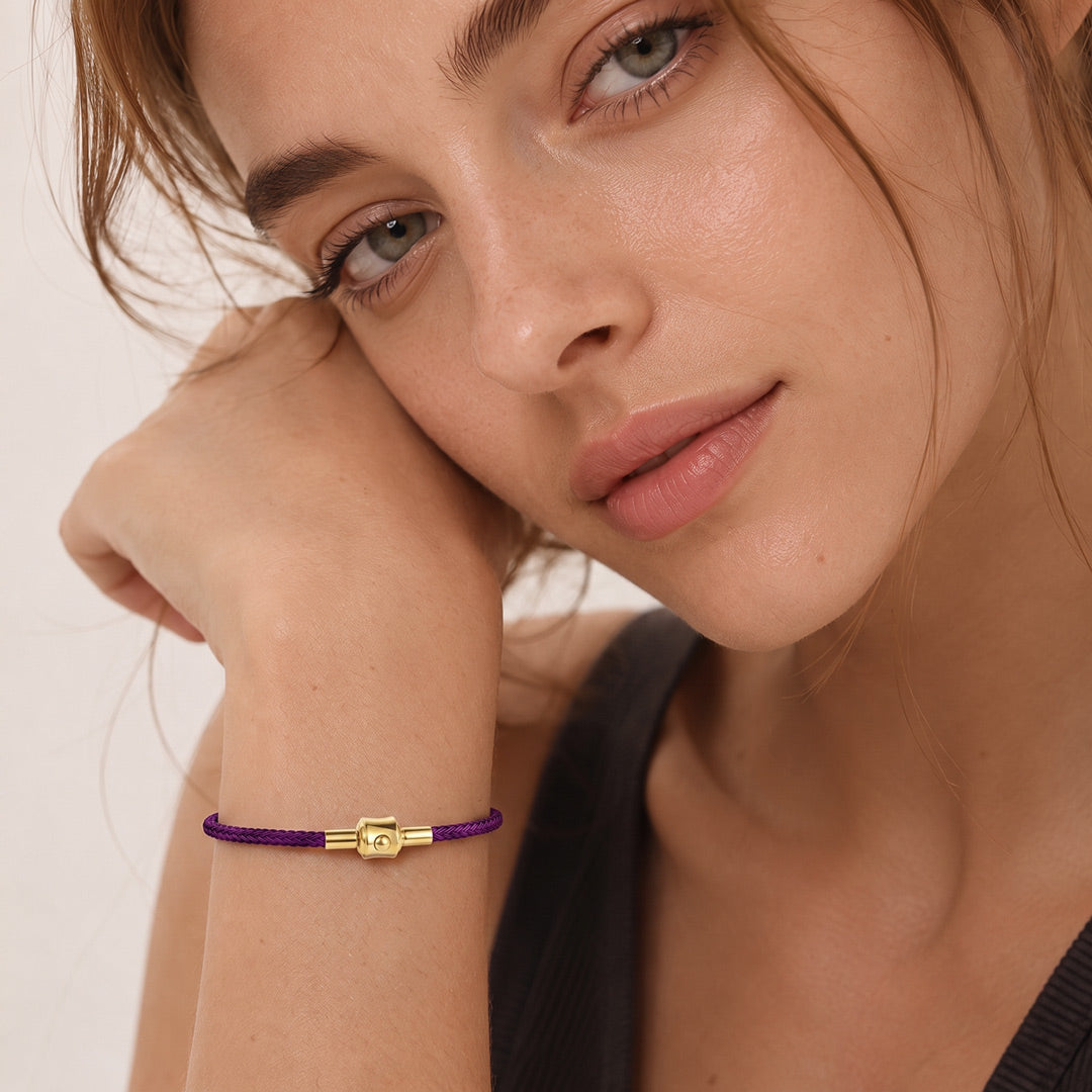 Gnoce Deep‑Purple Round Snap‑Lock Basic Bracelet_3