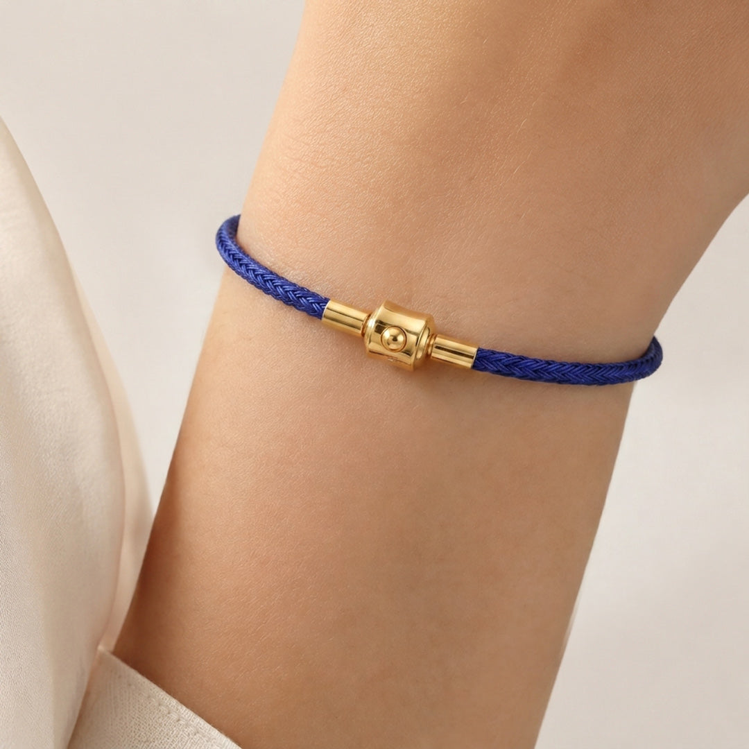 Gnoce Royal‑Blue Round Snap‑Lock Basic Bracelet_2