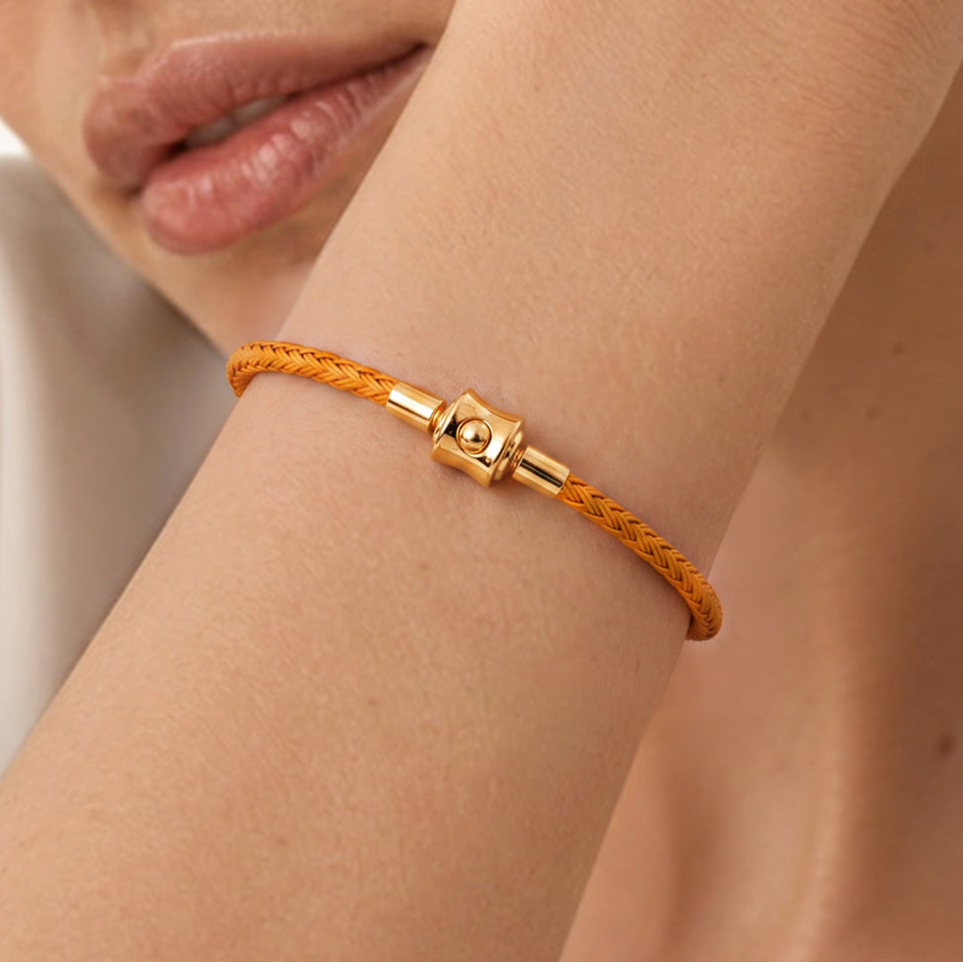 Gnoce Golden‑Yellow Round Snap‑Lock Basic Bracelet_2