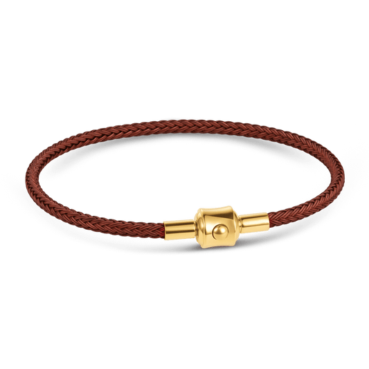 Gnoce Coffee‑Brown Round Snap‑Lock Basic Bracelet_1