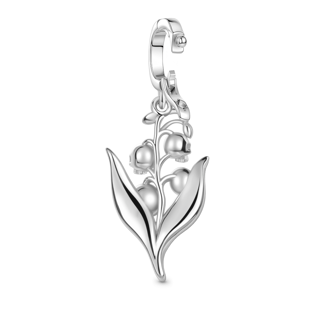 Gnoce Skull Lily of the Valley Pendant Dangle Charm_5